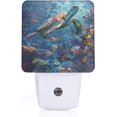 thumbnail image 1 of SKQIT Sea Turtle Decorative Night Light, Dusk to Dawn Smart Sensor Nightlight for Bedroom Bathroom Hallway Stairs Hallway, Plug-in, Energy Efficient Decor Desk Lamp Gifts, 1 of 6
