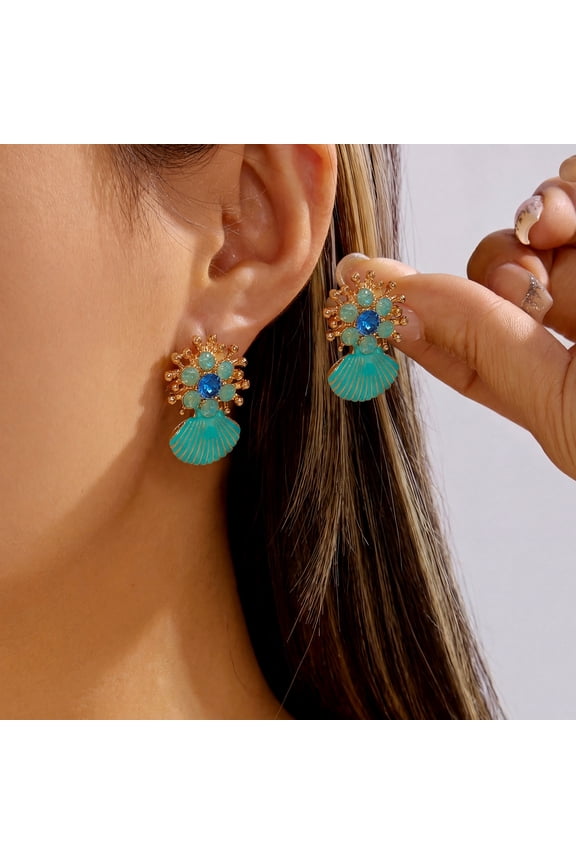 Starfish Seashell Drop Earrings for Women Conch Sea Shell Earrings Ocean Dangle Earrings Summer Vacation Beach Jewelry for Women