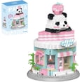 thumbnail image 1 of SKQIT Street View Coffee Shop Mini Building Blocks,911 Pieces Cute Panda Animal Micro Building Sets,Simulation Architecture Construction Toy,Creative Gifts for Adults, 1 of 13