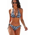 thumbnail image 1 of SKQIT Women Two Piece Bikini Swimsuit Sexy Bathing Suits Halter Triangle Tops String Bikini Sets, 1 of 6