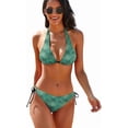 thumbnail image 1 of SKQIT Women Two Piece Bikini Swimsuit Sexy Bathing Suits Halter Triangle Tops String Bikini Sets, 1 of 6