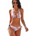 thumbnail image 1 of SKQIT Women's Cow Print Swimsuits Tie Side Thong Sexy Bikini Set 2 Piece Bathing Suits, 1 of 7