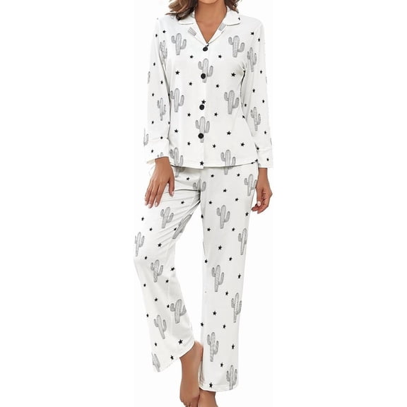 SKQIT Women's Pajama Sets Cowboy Horse Star Rope Long Sleeve Lounge Sets Pjs Sleepwear with Pockets