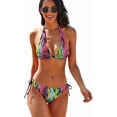 thumbnail image 1 of SKQIT Women's Two Piece Bathing Suits Snakeskin Print Halter Triangle Top Tie Side Bottom Bikini Swimsuits, 1 of 7