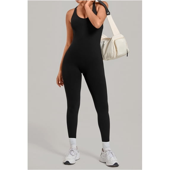 SKQIT Women's Workout Jumpsuit Sleeveless Criss Cross Backless Yoga Jumpsuit Pants Romper