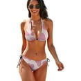 thumbnail image 1 of SKQIT Womens Cow Print 2 Piece Swimsuits Sexy Triangle Halter Thong Bikini Set Bathing Suit, 1 of 7