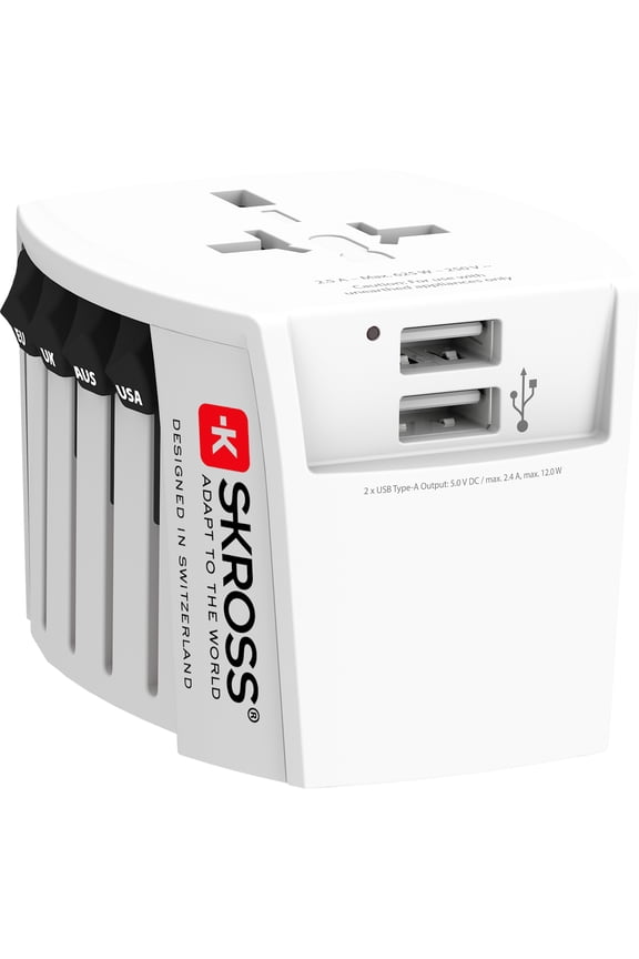 1.302960 MUV USB (2xA) Universal 2-Pin World Travel Adapter