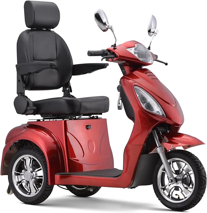 SKRT Electric Large 3 Wheel Mobility Scooters, Heavy Duty Wheelchair Device, 400 LBS Capacity for Seniors & Adults, Speed Adjust, Remote Key, Assembled In US, Receive Ready to Ride