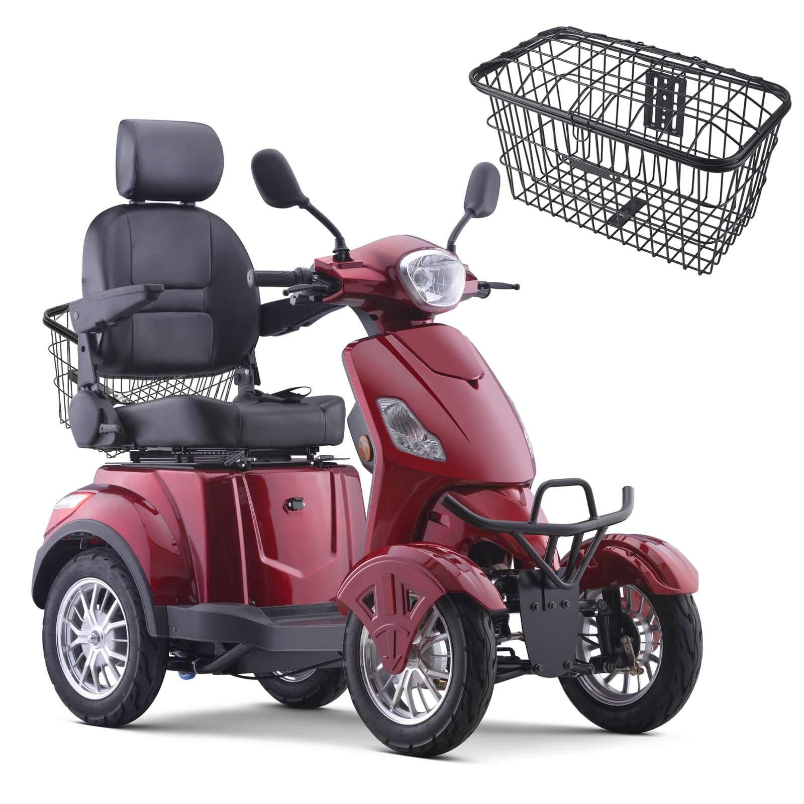 SKRT Electric Large 4 Wheel Mobility Scooters, Heavy Duty Wheelchair Device, 400 LBS Capacity for Seniors & Adults, Speed Adjust, Remote Key, Assembled In US, Receive Ready to Ride