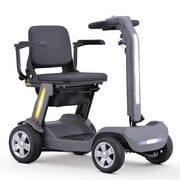 SKRT Foldable Mobility Scooter for Adults & Senior, 4 Wheels Powered Device for Travel, Lightweight and Portable, with LED Strip Light, Storage Bag, Charger Included, No Assemble required
