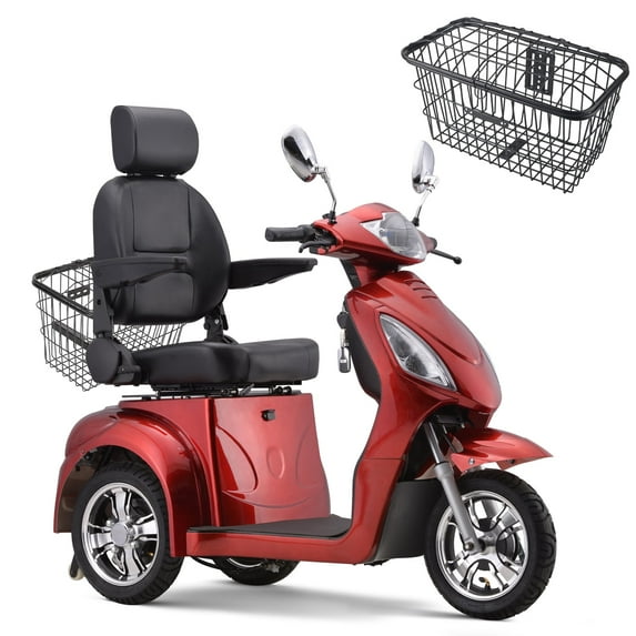 SKRT Large 3 Wheels Mobility Scooter (XW-E02), Electric Heavy Duty Wheelchair Device, 500 LBS Capacity for Seniors & Adults, Speed Adjust, Seat Extension