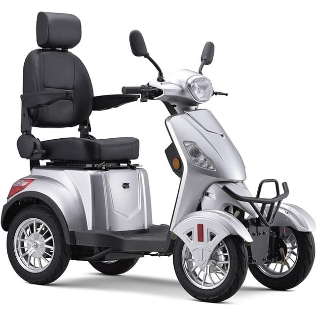 SKRT Large 4 Wheels Mobility Scooter (XW-E01), Electric Heavy Duty Wheelchair Device, 500 LBS Capacity for Seniors & Adults, Speed Adjust, Rear Trunk, Seat Extension