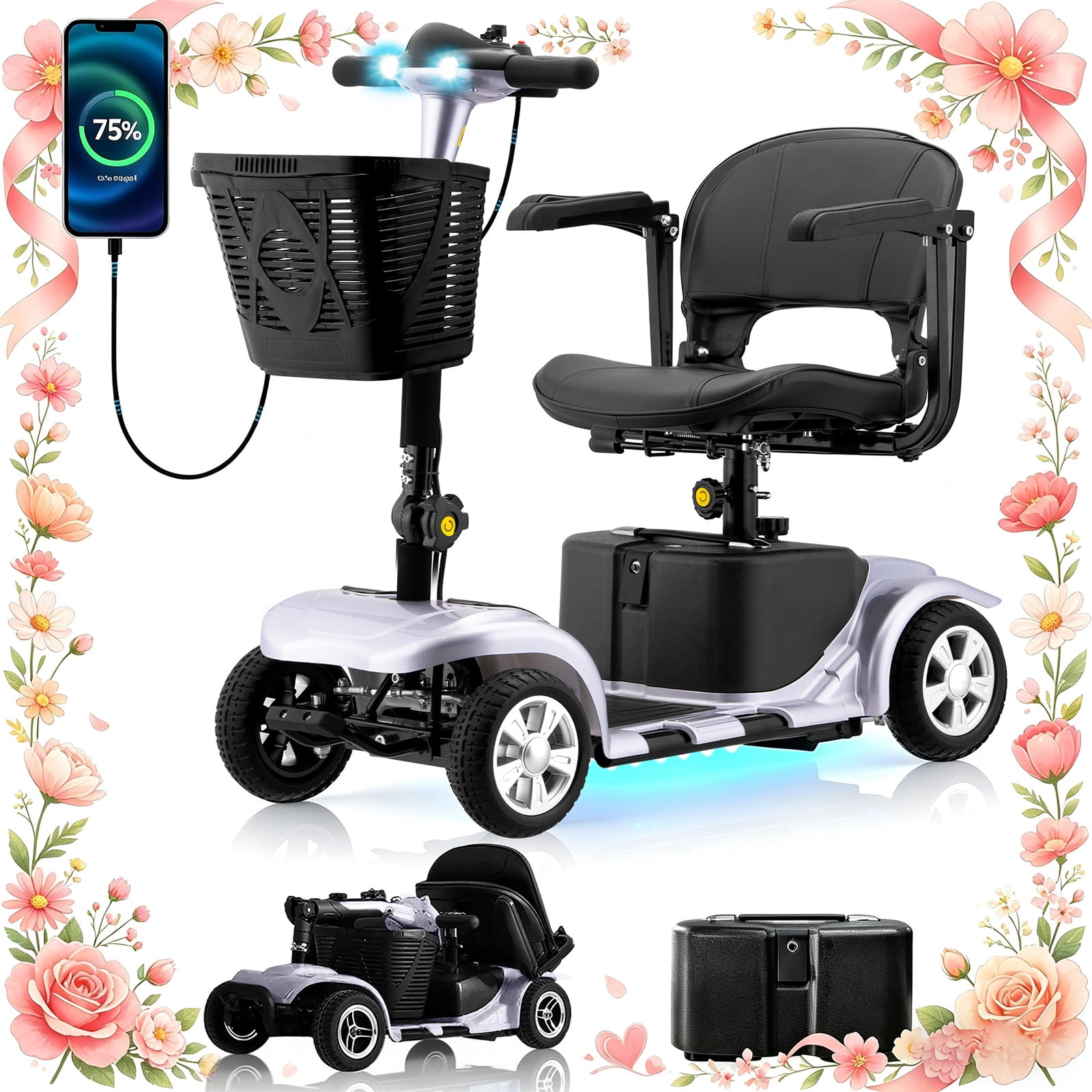 SKRT Mobility Scooter for Adults and Seniors, 4-Wheel Electric