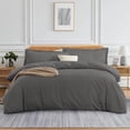thumbnail image 1 of SKS Linen Premium Egyptian Cotton 3-Piece Duvet Cover Set – 800 Thread Count Luxury Bedding, Oversized Queen 92" x 98" - Dark Gray, 1 of 4