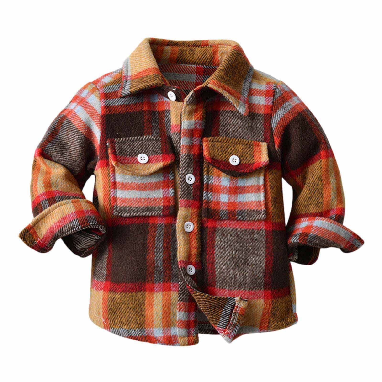 Baby Boy Sweater Toddler Plaid Button-Up Shirt Long Sleeve - Main Image