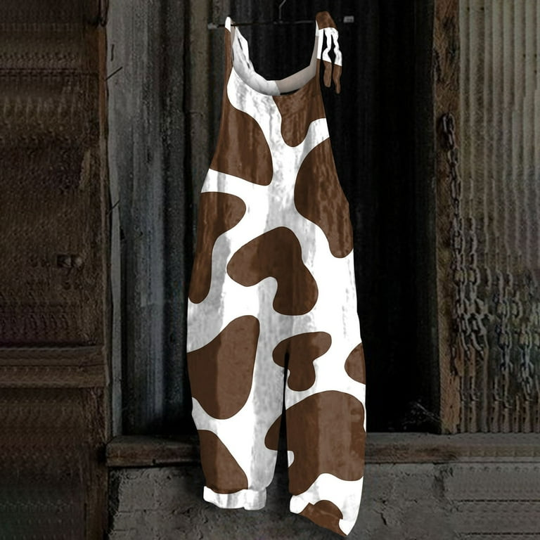 Cow print jumpsuit cheap