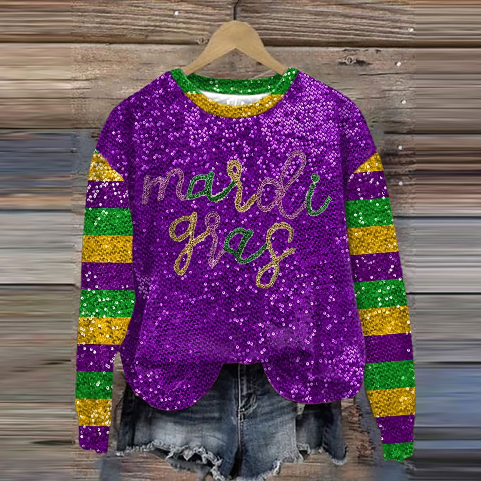 mardi gras script sweatshirt
