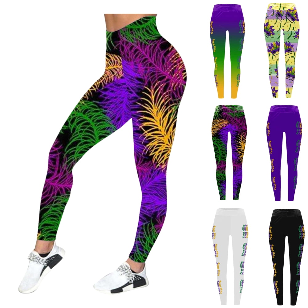 SKSloeg Mardi Gras High Waisted Leggings Tummy Control, Mardi Gras ...