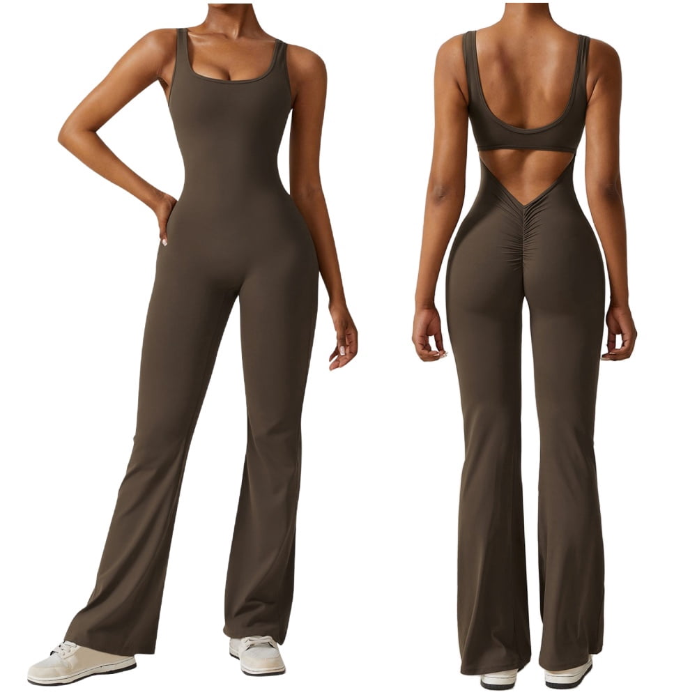 SEAUR Sportjumpsuit voor dames, lang, strak, yoga-overall, scrunch butt