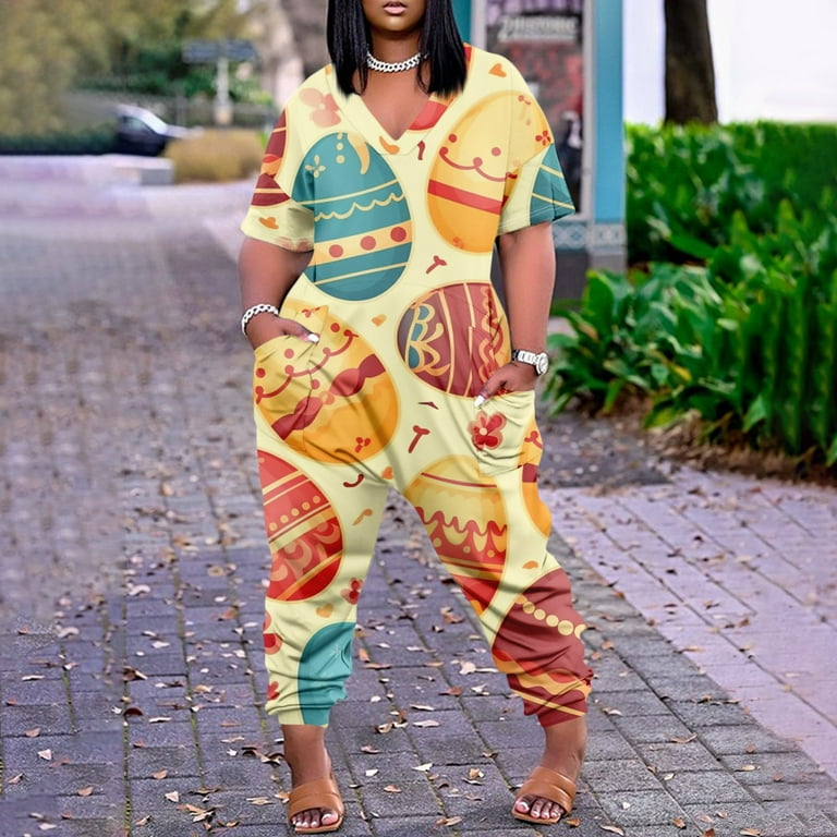 Casual Street Print O Neck Loose Jumpsuits Casual Street Print O Neck Loose Jumpsuits