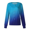 thumbnail image 1 of SKSloeg Scrub Coats for Women, Women Long Sleeve Pocket Working Stand-up Collar Gradient Tie Dye Single-breasted Protective Cardigan Jacket Top Light Blue 3XL, 1 of 4