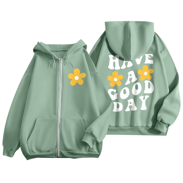 SKSloeg Sweatshirt for Women Oversized Zip Up Hoodie Sweatshirts 