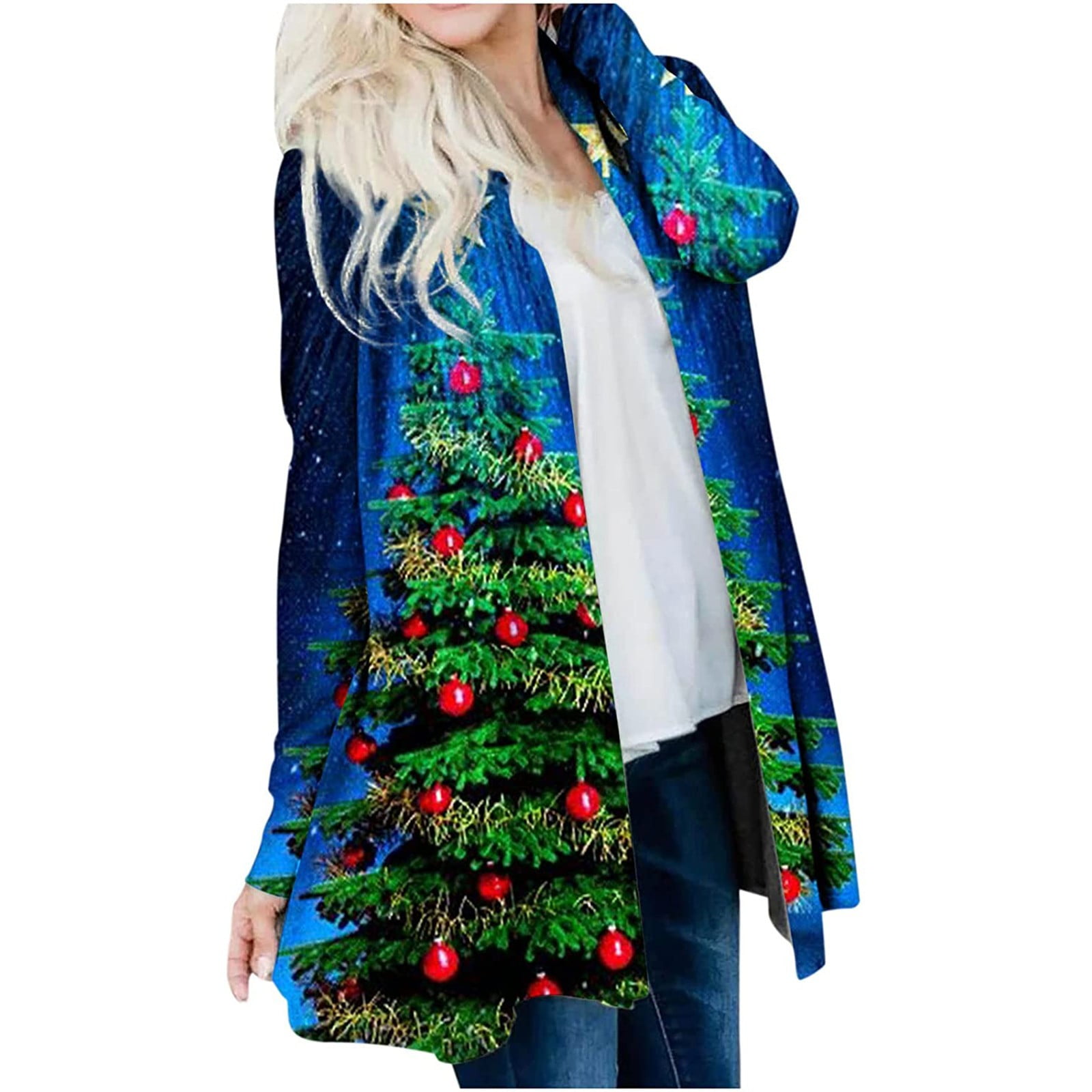 SKSloeg Ugly Christmas Cardigans for Women Christmas Oversized Cardigan