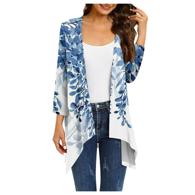 SKSloeg White Cardigan Sweater for Women 3/4 Sleeve Cardigan SKSloeg White Cardigan Sweater for Women 3/4 Sleeve Cardigan