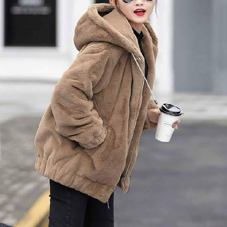 Womens fleece coats with hood sale