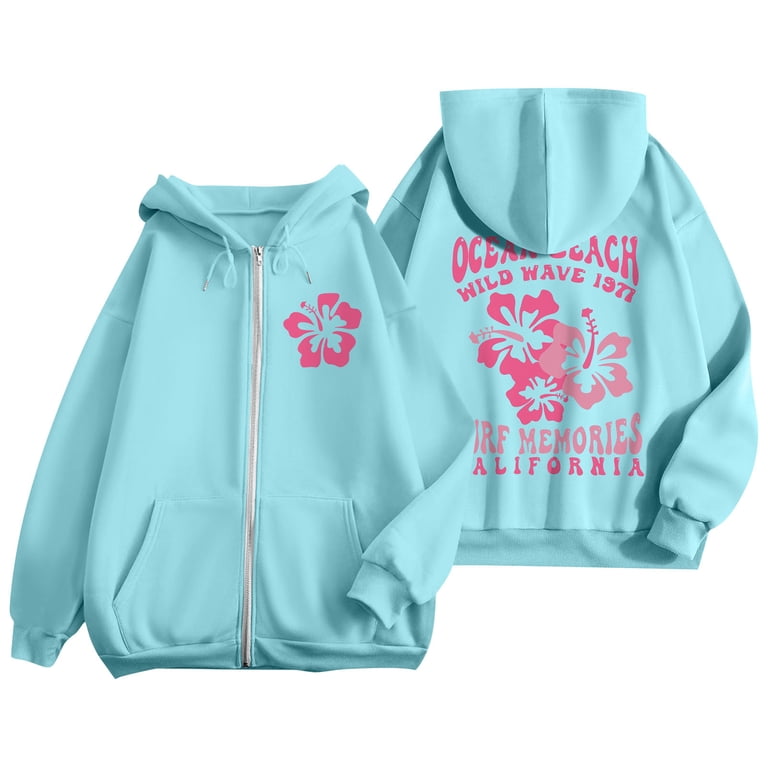SKSloeg Zip Up Sweatshirt Women Oversized Full Zip Hoodie 