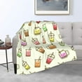 thumbnail image 1 of SKT T1 Boba Bubble Tea Blanket Kawaii Smiled Drinks with Tapioca Pearls Throw Blanket for Kids Girls, Ice Milk Tea Cozy Flannel Blanket Warm Soft Cozy Fluffy Sofa Plush Fleece Blanket 80"x60", 1 of 6