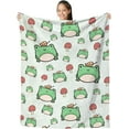 thumbnail image 1 of SKT T1 Frog Blanket Cute Frog Mushroom Green Throw Blankets for Kids Girls Boys Adults, Funny Frog Gifts for Frog Lovers, Soft Fluffy Cozy Flannel Blankets for Nap Bed Couch Office 50"x40", 1 of 6