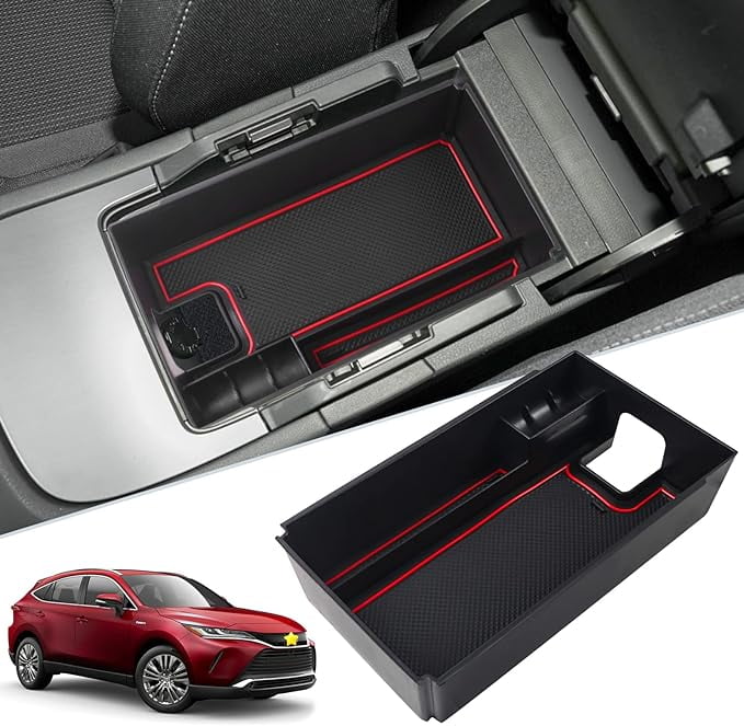SKTU Center Console Organizer For Mazda CX-30 2020-2025 | Armrest Storage Box With Coin & Glass Holder | White Secondary Tray Accessory