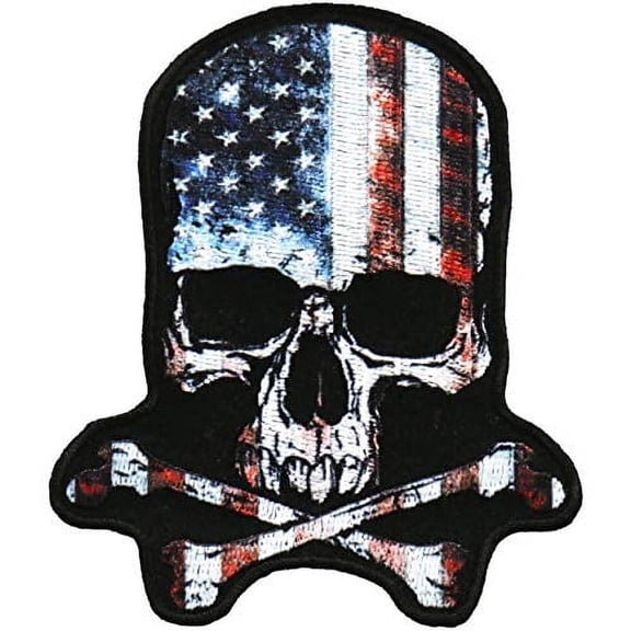 SKULL AMERICAN - Officially Licensed Original Artwork, Iron On PATCH