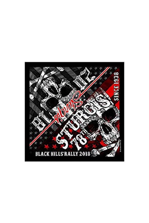 SKULL FLAG - 2018 Sturgis Motorcycle Rally Original Artwork SCARF, 21" x 21"