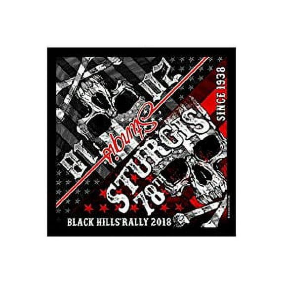 SKULL FLAG - 2018 Sturgis Motorcycle Rally Original Artwork SCARF, 21" x 21"