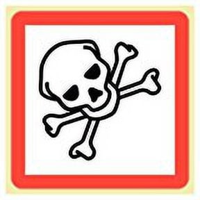 SKULL - Fatal Hazard-Safety Labels (GHS Pictogram Symbol), 1" X 1" White Self-Adhesive Paper - ROLL OF 500 LABELS