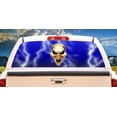 thumbnail image 1 of SKULL & LIGHTNING Rear Window Graphic tint decal view thru vinyl, 1 of 3