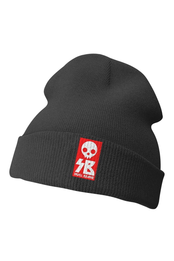 Skull Beanie Dark Grey Cuffed Beanie