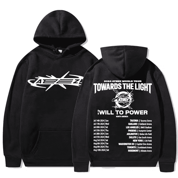 SKXILTKU 2025 Ateez World Tour Towards The Light: Will To Power Unisex Hoodie Sweatshirts Long Sleeve Casual Pullover Autumn and Winter Hooded XXS-4XL
