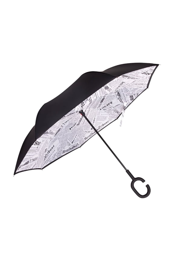Innovative Reverse Umbrella Double layer Sunshade - C-shaped Creative Colorful Pattern Umbrella, Double-Layer UV Protection, Hand-Open Design,J