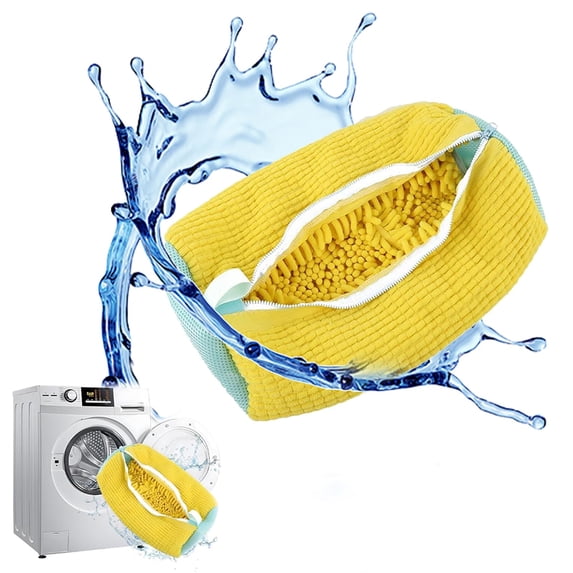 2-Pack Yellow Shoe Washing Machine Bags – Laundry Bags For Sneakers, Tennis Shoes, Washer & Dryer Safe, Mesh Protector