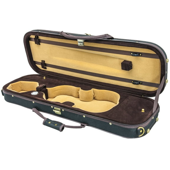 SKY 3/4 Size Violin Oblong Case Lightweight with Hygrometer Black/Brown Khaki