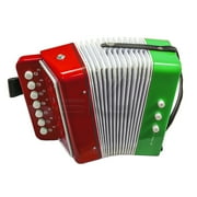 SKY Accordion Mexican Flag Pattern 7 Button 2 Bass Kid Music Instrument Easy to PlayGREAT GIFT