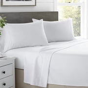 SKY BEDDINGS - 600 Thread Count Egyptian Cotton Sheets - Luxury King Size Cooling Bed Sheets - Soft Sateen Weave Cotton King Bed Sheets - Deep Pocket Fits upto 16 Mattress - White