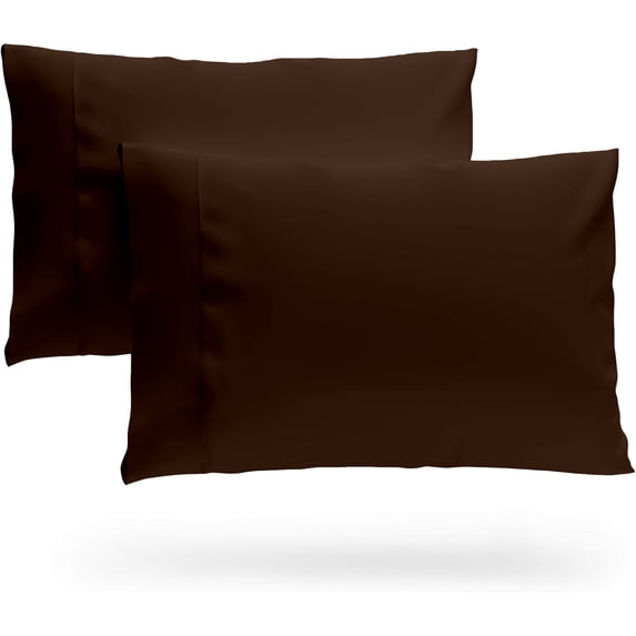 SKY BEDDINGS King Pillowcase Set of 2 - Soft Brushed Microfiber Pillow Cases with Envelope Clouser - Wrinkle-Free, Fade-Resistant Pillow Covers - 20 x 40 Inches, Chocolate