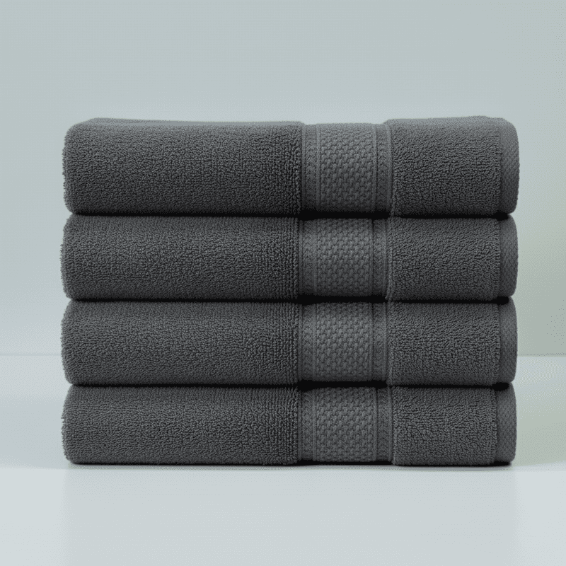 SKY BEDDINGS Premium 4-Piece Bath Towel Set - 600 GSM 100% Cotton, Soft, Lightweight & Highly Absorbent Towels for Bathroom, Perfect for Daily Uses - 27 x 54 Inches - Dark Grey
