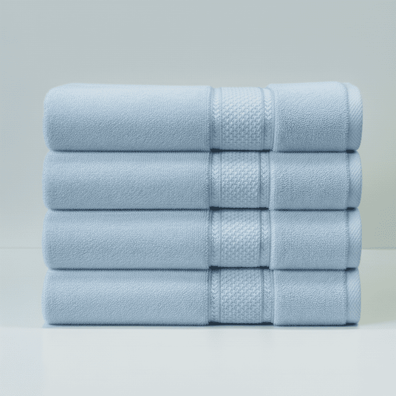 SKY BEDDINGS Premium 4-Piece Bath Towel Set - 600 GSM 100% Cotton, Soft, Lightweight & Highly Absorbent Towels for Bathroom, Perfect for Daily Uses - 27 x 54 Inches - Sky Blue