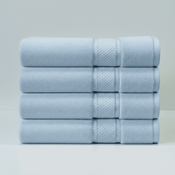 SKY BEDDINGS Premium 4-Piece Bath Towel Set - 600 GSM 100% Cotton, Soft, Lightweight & Highly Absorbent Towels for Bathroom, Perfect for Daily Uses - 27 x 54 Inches - Sky Blue