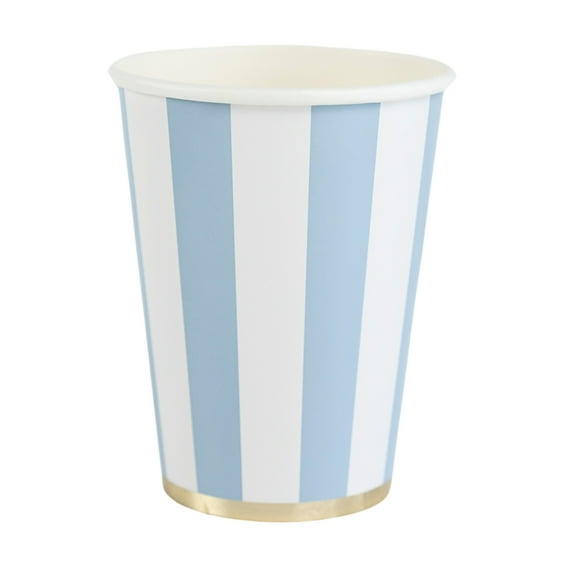 Sky Blue Signature Cabana Stripe Cups - 8ct